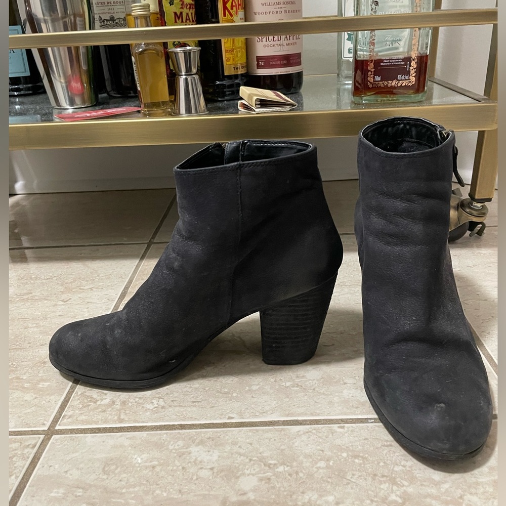 Black leather booties (used like new)